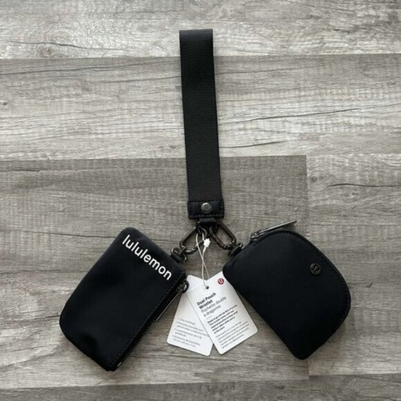 lululemon athletica Accessories - Lululemon Dual Pouch Wristlet Keychain Black New With Tags